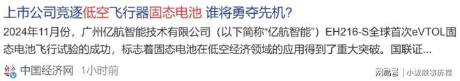 固态电池+低空经济领域4家优质公司(图2)
